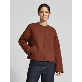 Jacke mit Rundhalsausschnitt Modell 'GABI', Dunkelbraun, L