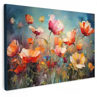 onlywow Blumen Leinwand 60x40 cm