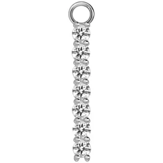PIERCINGLINE Chirurgenstahl Anhänger für Clicker KRISTALLBALKEN
