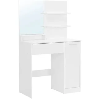 VASAGLE Schminktisch mit Spiegel 40 cm x 80 cm x 132 cm weiß