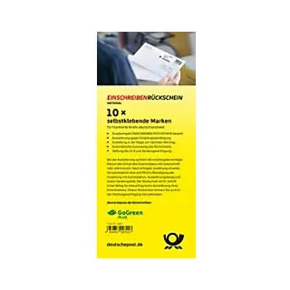 Deutsche Post Briefmarken 4,85 € Einschreiben Rückschein DE Selbstklebend National 10 Stück