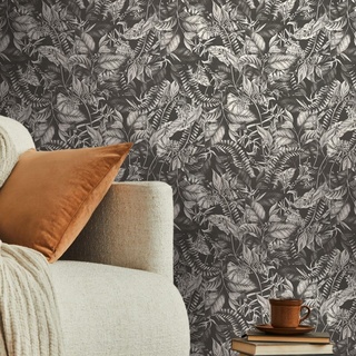 A.S. Création | Drawn Into Nat | 394252 | Vliestapete | Botanical/Dschungel | 10.05 x 0.53 m | Schwarz | Wohnzimmer | Schlafzimmer | Flur | Küche | Esszimmer | Badezimmer | Arbeitszimmer | Büro