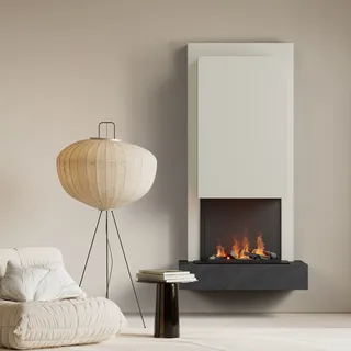 muenkel design Arco [Elektrokamin Opti-myst]: Nero (Schiefer schwarz) - weiß