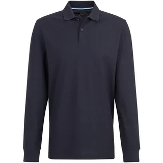 Langarm-Poloshirt BUGATTI Gr. S, blau (marine) Herren Shirts Langarm aus reiner Baumwolle