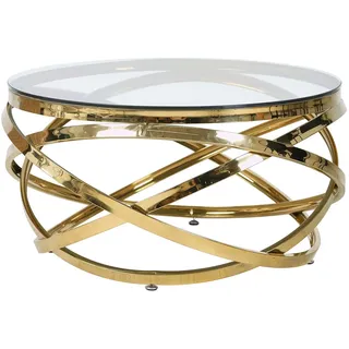 SalesFever Couchtisch Ø 80 cm gold Sicherheitsglas 80 x 80 x 42 cm