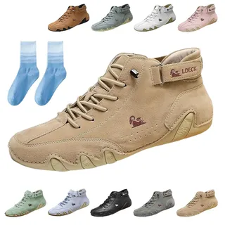 HItianya Alpaka - orthopädische, wasserdichte & rutschfeste Leder-Barfußschuhe, Unisex Alpaka Schuhe, Leicht Und Atmungsaktiv (Khaki, Erwachsene, 40, Numerisch, EU Schuhgrößensystem, M) - 40 EU