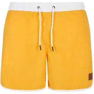 URBAN CLASSICS Badeshorts in white/magicmango 3XL