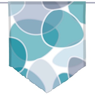 gardinen-for-life Scheibengardine Scheibenhänger Blubbels türkis – spitz – modernes Wohnen 90 cm x 125 cm