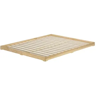 Erst-Holz Futonbett 160x200 platzsparend extra niedriges Loftbett Esche lackiert V-60.47E-16 Rollrost inkl.