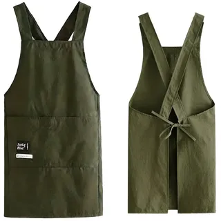 ZUWIJEQ Küchenschürze Damen Herren Wasserdicht Schürze Mit 2 Tasche Verstellbare Kochschürze Verhindert Ölstaubflecken Küchenschürze Für Backschürze Kochen Bbq Hundepflege Gartenarbeit Backen Malerei