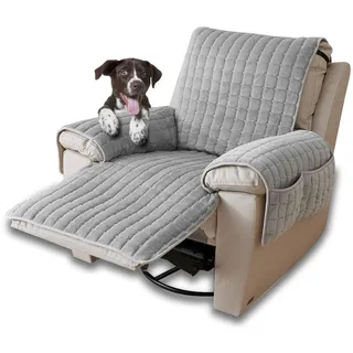 Sesselschoner Für Relaxsessel Sesselüberwurf Mit Armlehne Sesselauflage Anti-rutsch Fernsehsessel Schonbezug Sofa Armlehnenbezüge Sesselbezug Für Haustieren Hund(grau,1 Sitz)