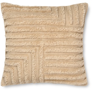 ferm LIVING - Crease Kissen aus Wolle, 50 x 50 cm, light sand