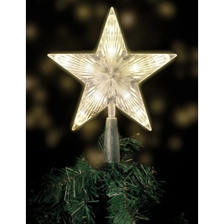 Spetebo Christbaumspitze Weihnachtsbaum Spitze - LED STERN - 10 LED (1-tlg), beleuchtet weiß