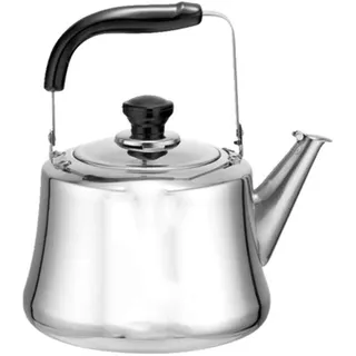 Pfeifender Gaskessel, 304 Edelstahl, leicht, Induktionsherd, Wasserkocher mit traditionellem Retro-Auslauf für Herd oder Herd, Kaffeekanne, Teekanne, Silber, 1,5 l