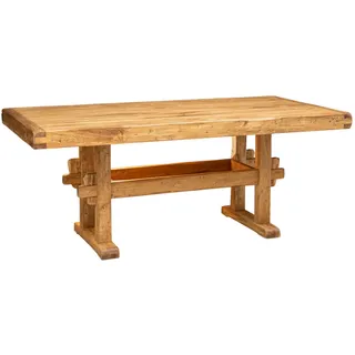 Rustikaler Tisch Im Country-stil Aus Massivem Lindenholz Mit Natürlichem Finish