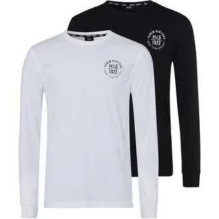 H.I.S. Langarmshirt schwarz/weiß M