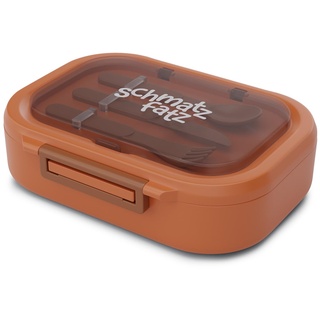 schmatzfatz Lunchbox, Unterteilte Brotdose für Erwachsene & Kinder, Lunchbox mit Fächern, Bento-Box für Schule & Kita, BPA-Freie Schuldose Auslaufsicher & Spülmaschinenfest, Jausenbox Unterteilt