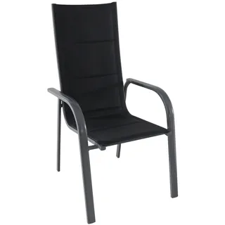 Greemotion Grenada Stapelstuhl 59,5 x 68 x 111,5 cm grau/schwarz