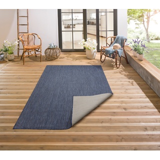 Teppich MY HOME "Rhodos" Teppiche Gr. B/L: 120 cm x 180 cm, 3 mm, 1 St., blau (navy) Esszimmerteppiche In-und Outdoor geeignet, Sisal-Optik, Wetterfest & UV-beständig
