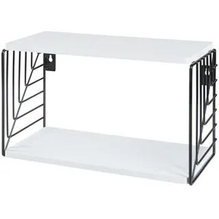 [en.casa] Moss Wandregal 39 x 18 x 23 cm Schwarz/Weiß
