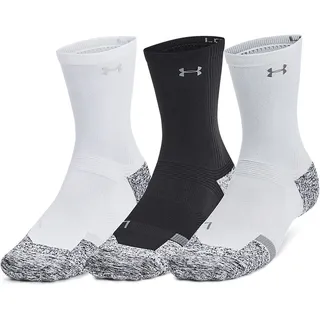 Under Armour Pro Dry Mid-Crew Socken 3er Pack Schwarz/Grau/Weiß L (42-47,5)