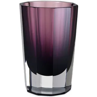Casa Padrino Luxus Deko Glas Vase Lila Ø 12 x H. 18 cm - Elegante handgefertigte 8-eckige Blumenvase - Deko Accessoires