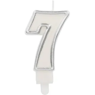 Folat 24167 Kuchen Kerze Simply Chique Silver Ziffer/Zahl 7-9 cm Geburtstagskerzen für Geburtstag, Geburtstagsdeko, für Kinder Partys, Hochzeiten, Firmenfeiern, Jubiläen