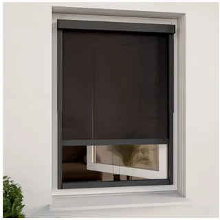Rollo Außenrollo ohne Bohren (Grau, Transparent) für Fenster CLIP & SHADE, CLIP & SHADE 100 cm