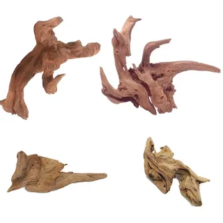 Sikweny 4 Stück Aquarium Wurzel Echtholz Naturholz Treibholz Deko 8–15 cm Aquarium Deko Holzdekoration Root Kleines Ornament Fish Tank Decoration für Aquascaping Reptilien Innendekoration