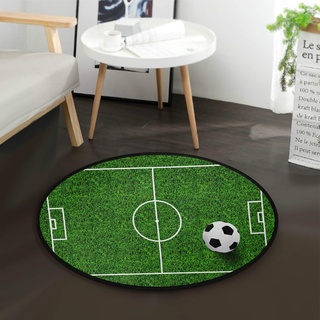 Mnsruu Fußball-Teppich, rund, 92 cm, Grün