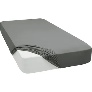 Spannbettlaken Jersey Spannbetttuch 100% Baumwolle Bettlaken Spannbettuch Laken 28 Farben, Größe:70 x 140 cm, Farbe:Silber