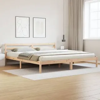 vidaXL Bettgestell mit Kopfteil 180x220 cm aus massivem Kiefernholz
