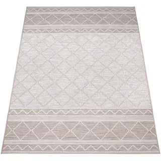 Paco Home Teppich »Vermont 191«, rechteckig, 4 mm Höhe, Flachgewebe, modernes Design mit Rauten, gesteift, Outdoor geeignet, beige Textil, 120x160 cm, strapazierfähig, für Fußbodenheizung Teppiche & Böden, Teppiche, Outdoorteppiche