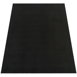 Paco Home Teppich Wohnzimmer Kurzflor Weich rutschfest Modern Einfarbiges Muster Schwarz, 100x200 cm,