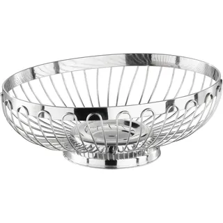 APS 30210 Hochglanzpolierter Edelstahl Oval Korb für Brot oder Obst, 20 x 15 x 7 cm