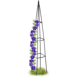 Relaxdays Obelisk Rankhilfe 190 x 35 x 35 cm Schwarz