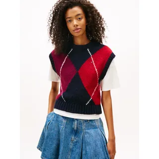 Tommy Hilfiger Pullunder Argyle Strickmuster Schwarz 34