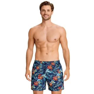 bugatti® - Herren Badeshorts/Badehose mit Blumenmuster, floral in grün, Marineblau, schwarz oder türkis - L