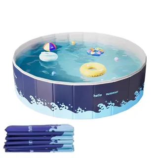 Kinder Schwimmbecken Faltbar Garten - 90cm Runden Planschbecken Für Erwachsene Kinder Und Hunde, Kleines Plantschbecken Für Backyard Garden Water Parties,Nicht Aufblasbarer,tragbar, Leicht