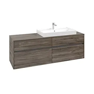 Waschbeckenunterschrank 160 x 55 cm Stone Oak