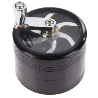 40-mm-gewürzmühle Mit Vier Mahlstufen Aus Zinklegierung, Mit Kurbel Und Griff, Schwarz