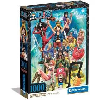 CLEMENTONI One Piece Puzzle 1000 Teile mit Poster | Legespiel für Manga & Anime Fans - für Erwachsene und Kinder ab 9 Jahren, 39920