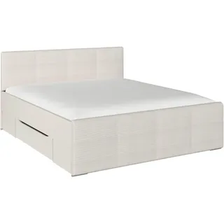 Rauch Möbel Stauraumbett, Champagner, Textil, Holzwerkstoff, 2 Schubladen, 180x200 cm, Blauer Engel, Goldenes M, Made in Germany, gepolstertes Kopfteil, mit Schubkästen, Schlafzimmer, Betten, Doppelbetten