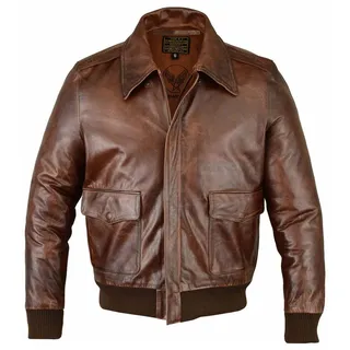 Baallo Lederjacke Herren A-2 Echtleder Fliegerjacke Pilotenjacke Bomberjacke 3XL
