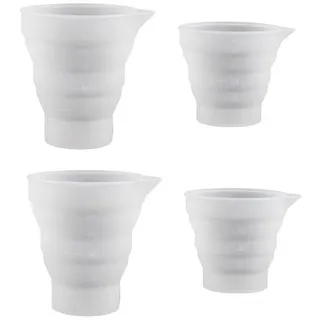LuxusKollektion Messbecher Dosierkugel/Becher faltbar 2x50ml/100ml Silikon, Kunststoff, (4-St) weiß