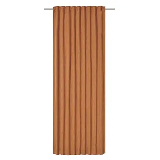 ELBERSDRUCKE Gardine mit verdeckten Schlaufen Sunny 05 Terra-rost Blickdicht 255 x 140 cm Vorhang für Wohnzimmer Schlafzimmer Küche Flur Kinderzimmer