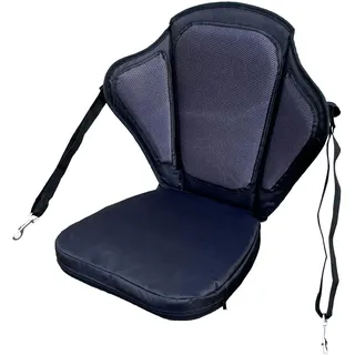 Premium Kajak Sitz gepolstert mit Rückenlehne & Tasche – Spinera Foam Seat 5,5 cm dick – für SUP, Angelkajak & Touring – Verstellbare Gurte, Mesh Rückenpolster, Universal Sitz