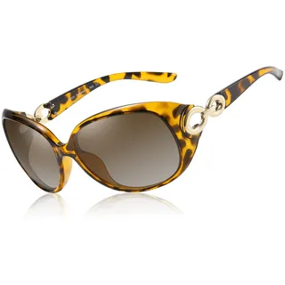 DUCO Sonnenbrille Damen Klassisch Polarisiert Übergroß Frauen Sonnenbrillen Mode Brille 100% UV-Schutz 1220 - Mittelgroß