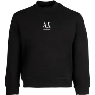 A|X ARMANI EXCHANGE Herren Sweatshirt - Pullover, Rundhals, Logo, Baumwoll-Mix Schwarz / 2XL