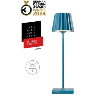 Sompex Akku-Tischleuchte TROLL NANO Aluminium Blau